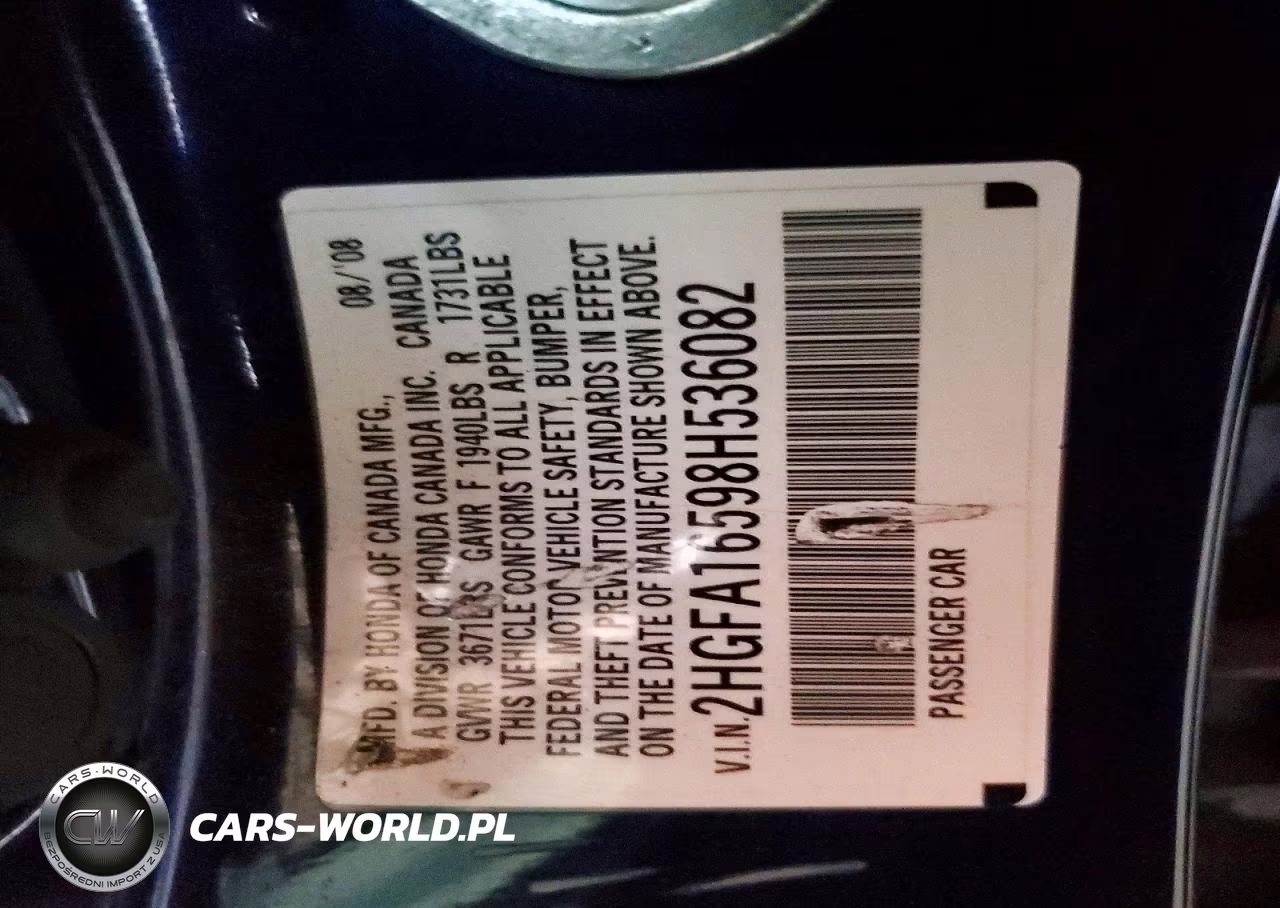2008 Honda Civic Lx VIN:2HGFA16598H536082 - 12