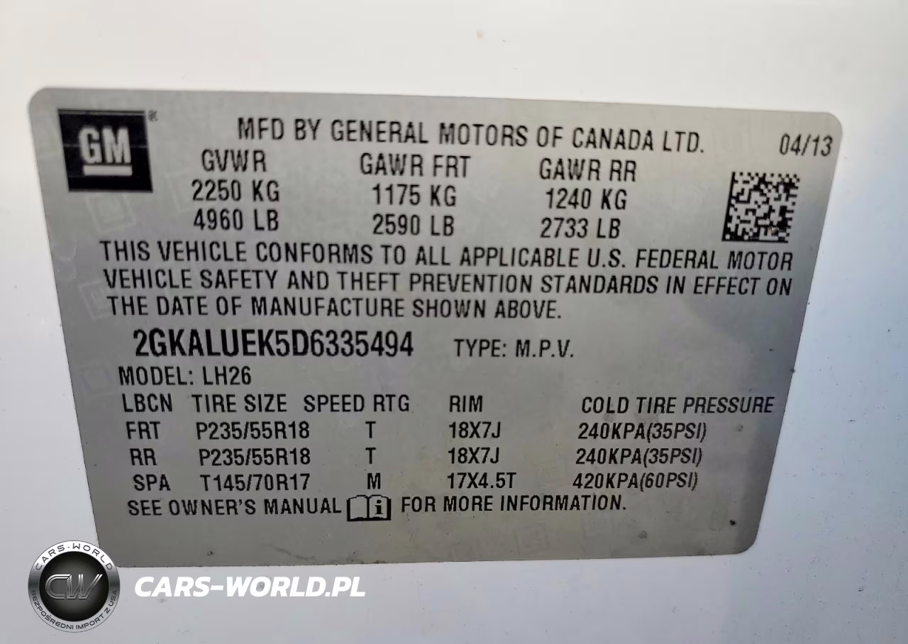 2013 GMC Terrain Slt VIN:2GKALUEK5D6335494 - 13