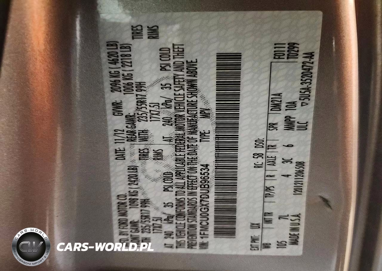 2013 Ford Escape Se VIN:1FMCU0GX7DUB96534 - 12