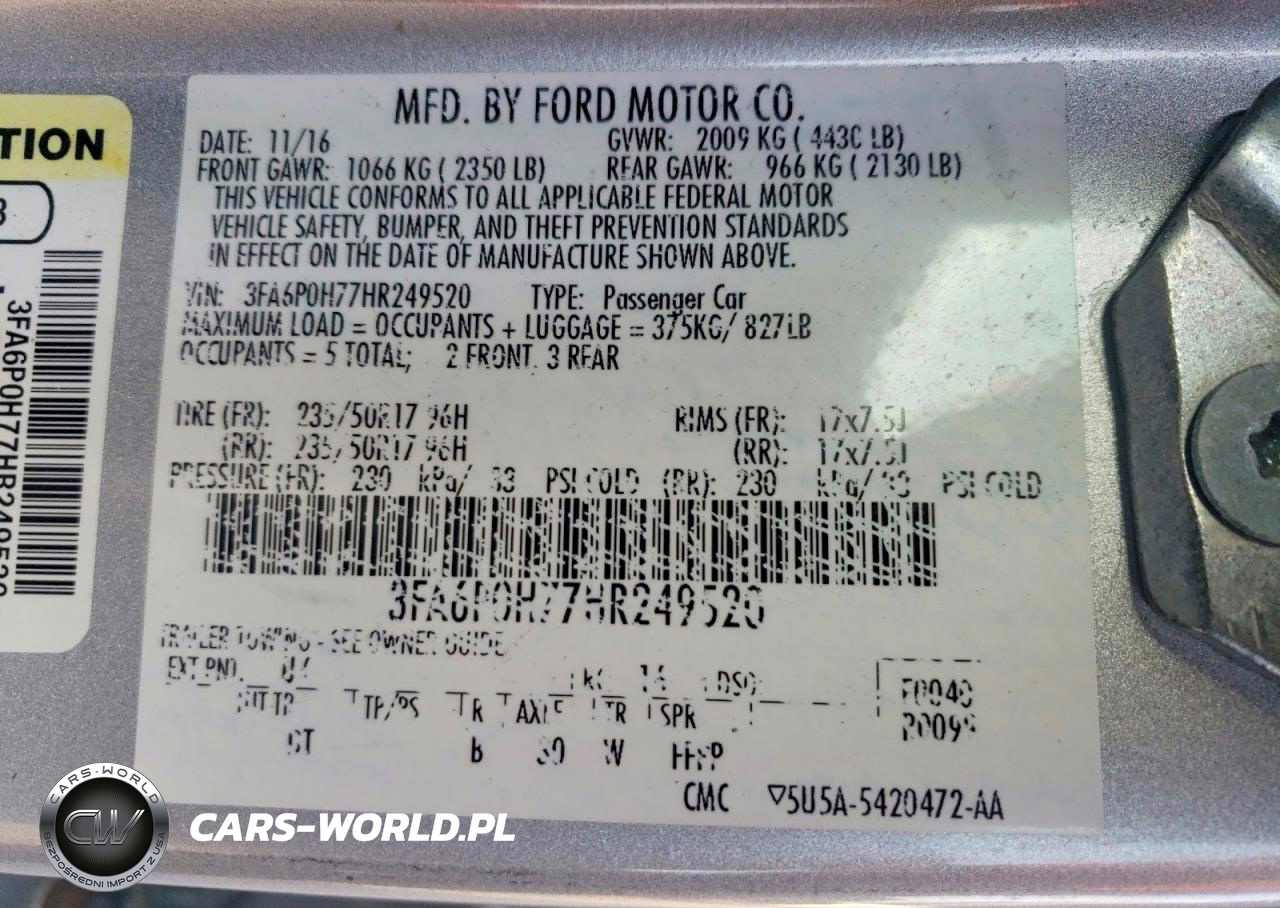 2017 Ford Fusion Se VIN:3FA6P0H77HR249520 - 12