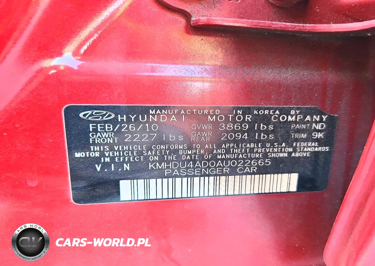 2010 Hyundai Elantra Blue VIN:KMHDU4AD0AU022665 - 12