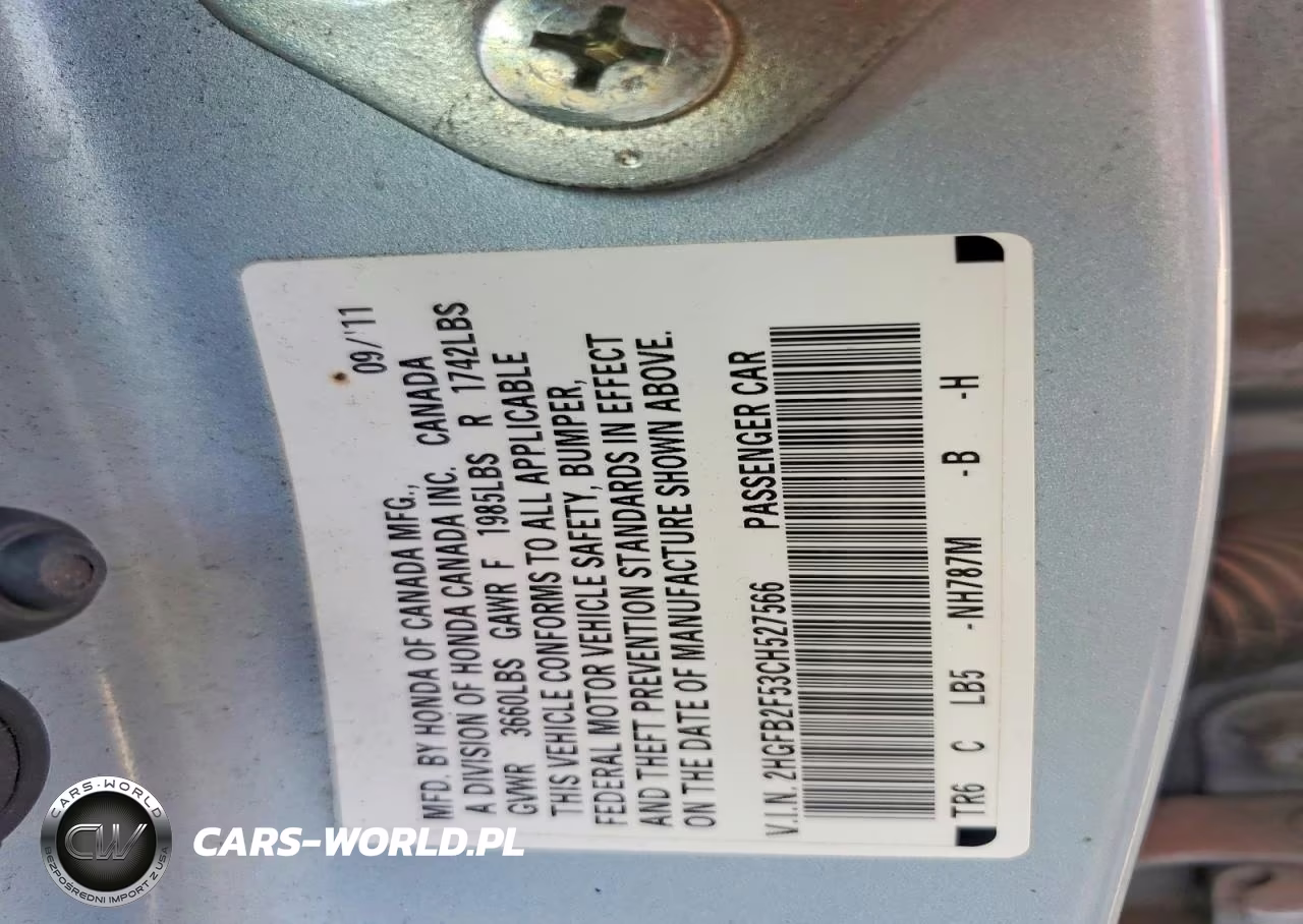 2012 Honda Civic Lx VIN:2HGFB2F53CH527566 - 13