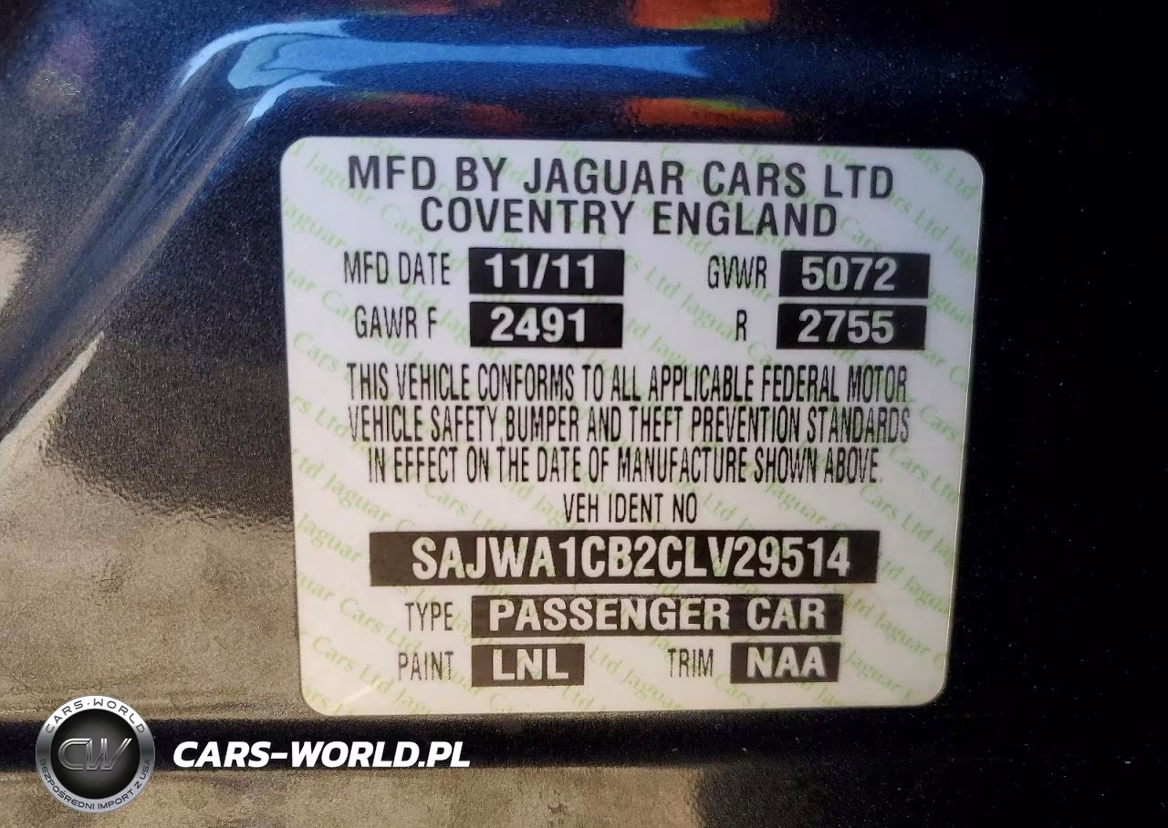 2012 Jaguar Xj VIN:SAJWA1CB2CLV29514 - 12