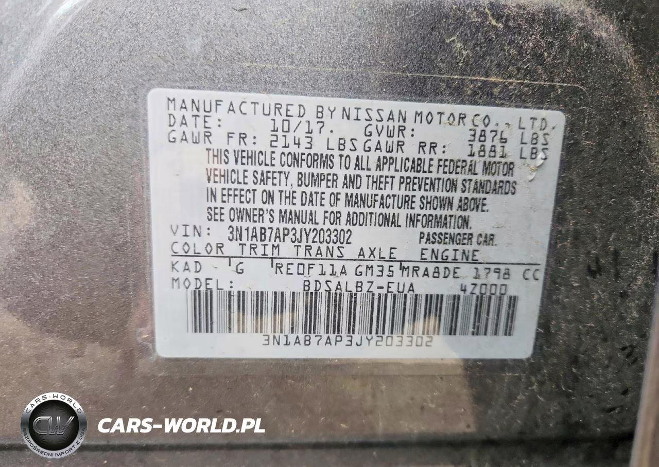 2018 Nissan Sentra S VIN:3N1AB7AP3JY203302 - 12