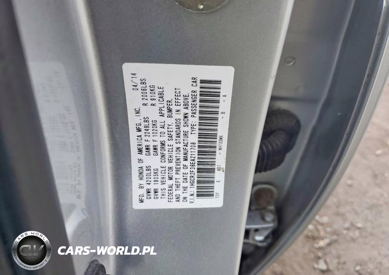 2014 Honda Accord Lx VIN:1HGCR2F38EA211708 - 12
