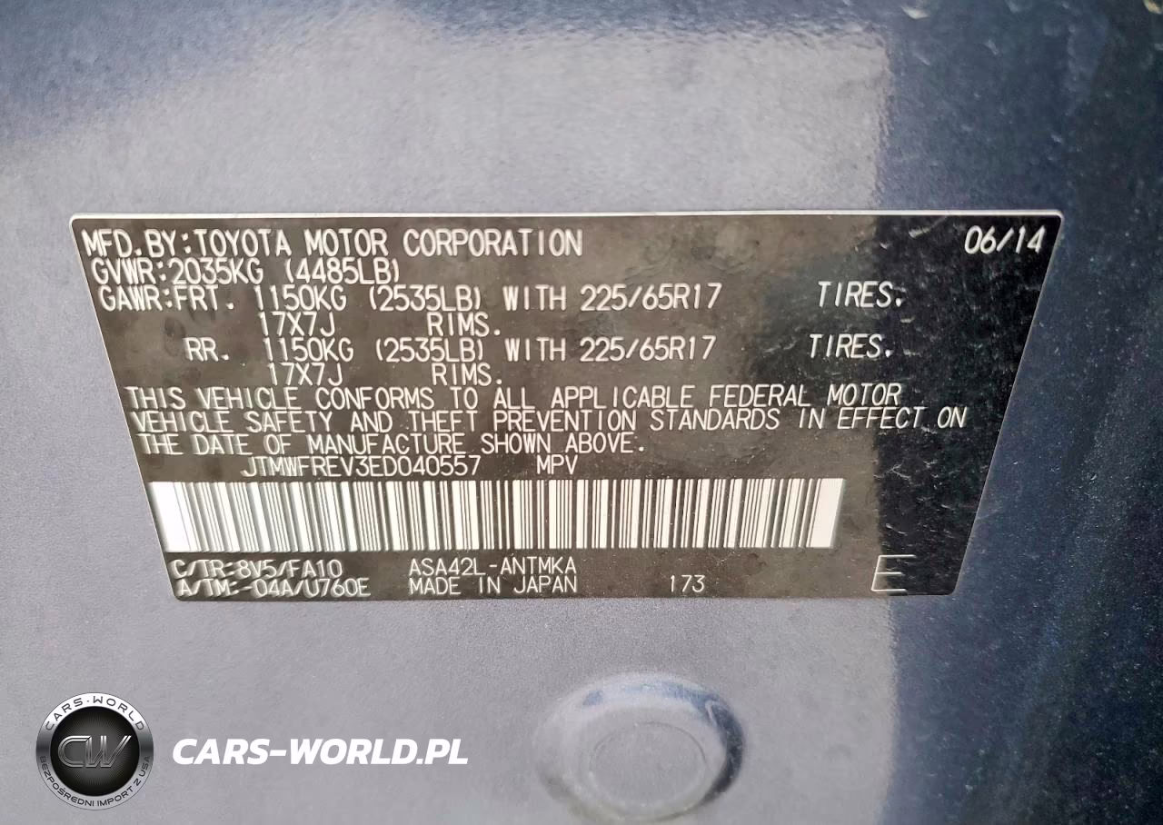 2014 Toyota Rav4 Xle VIN:JTMWFREV3ED040557 - 13