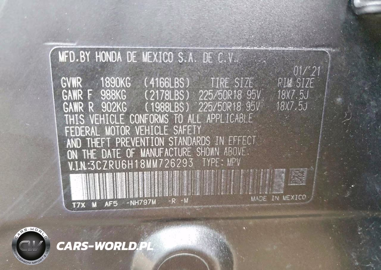 2021 Honda Hr-V Sport VIN:3CZRU6H18MM726293 - 12