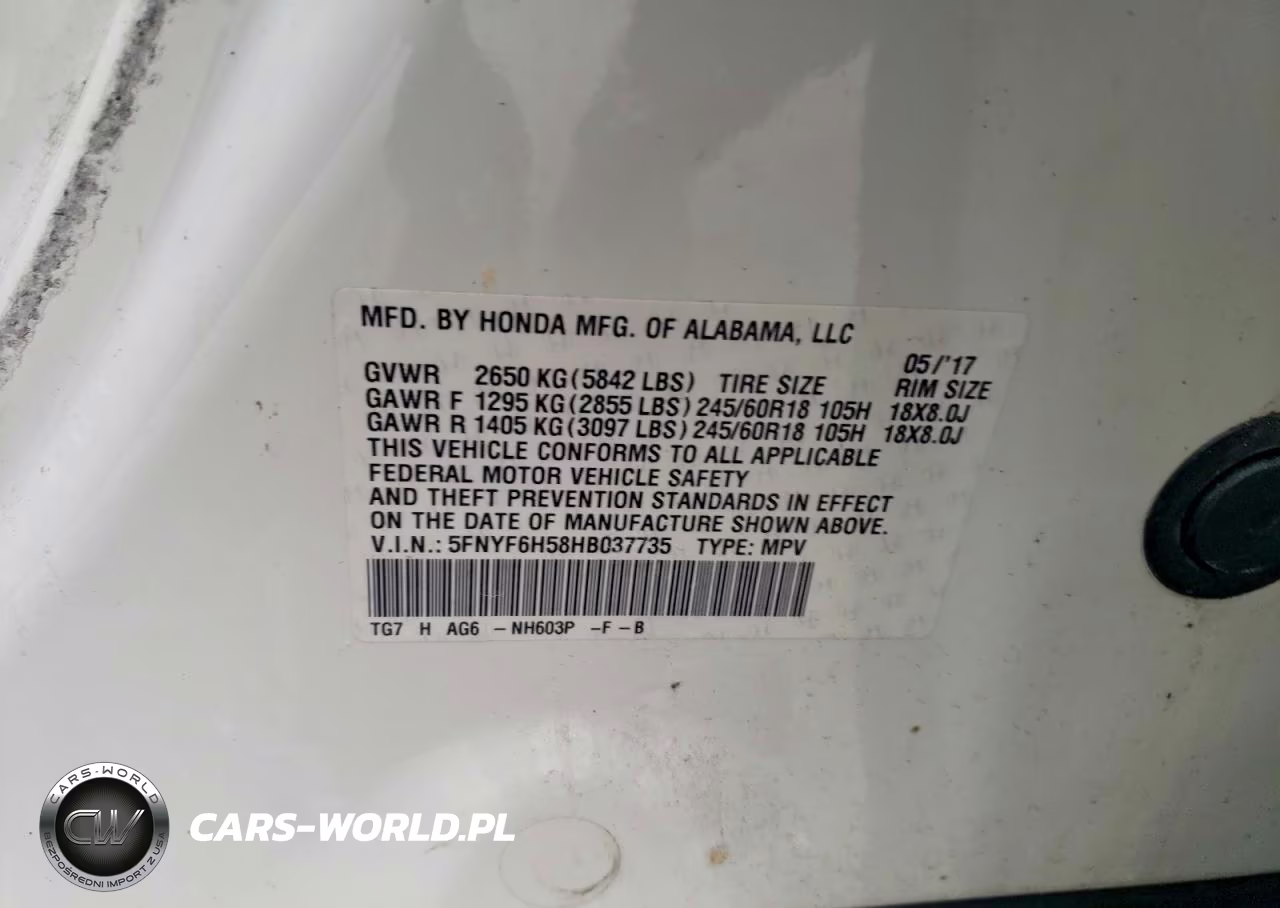 2017 Honda Pilot Exl VIN:5FNYF6H58HB037735 - 13