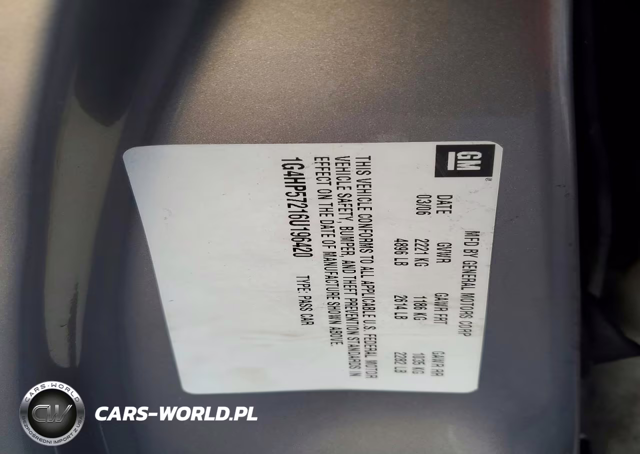 2006 Buick Lucerne Cx VIN:1G4HP57216U196420 - 12