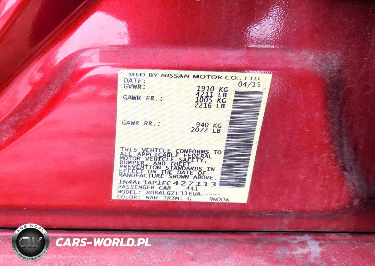 2015 Nissan Altima 2.5 VIN:1N4AL3AP1FC427113 - 12