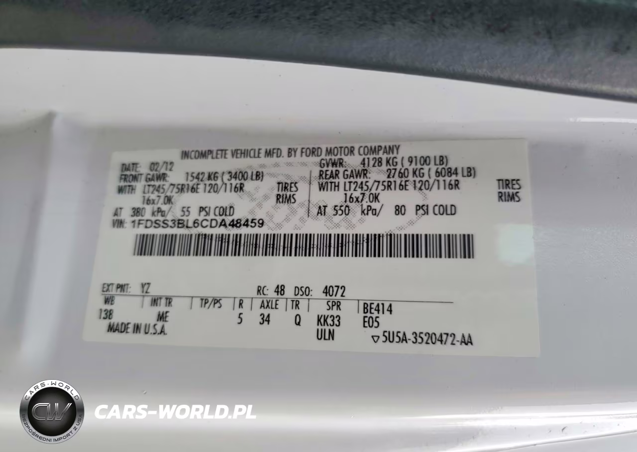 2012 Ford Econoline E350 Super Duty Wagon VIN:1FDSS3BL6CDA48459 - 13