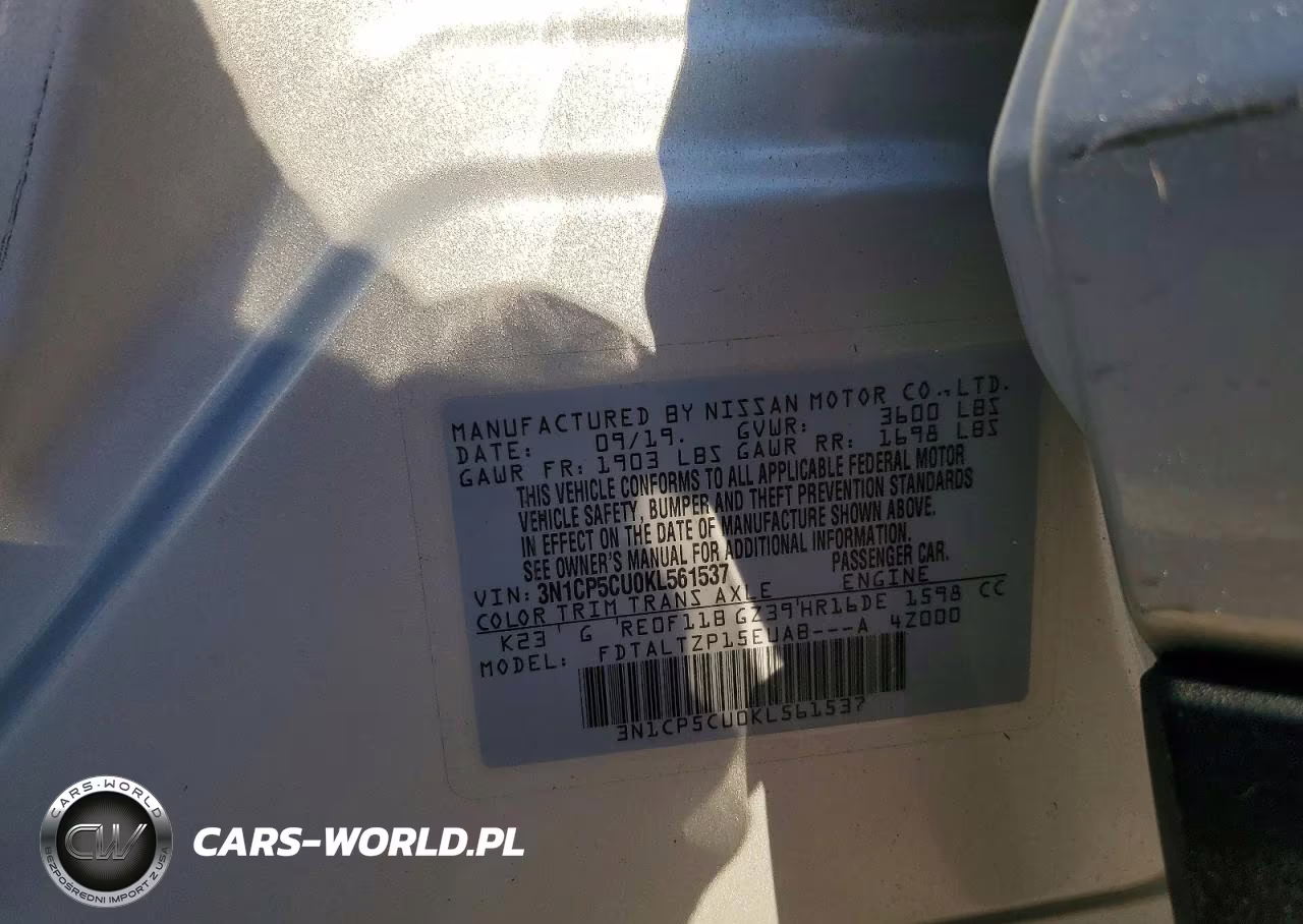 2019 Nissan Kicks S VIN:3N1CP5CU0KL561537 - 13
