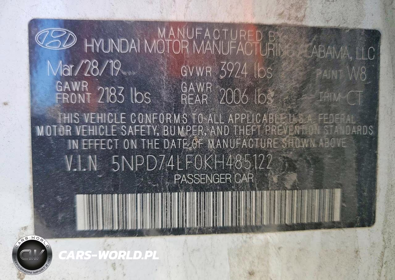 2019 Hyundai Elantra Se VIN:5NPD74LF0KH485122 - 12