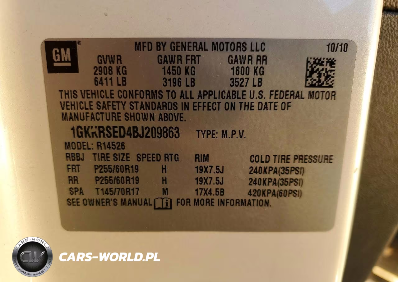 2011 GMC Acadia Slt VIN:1GKKRSED4BJ209863 - 13