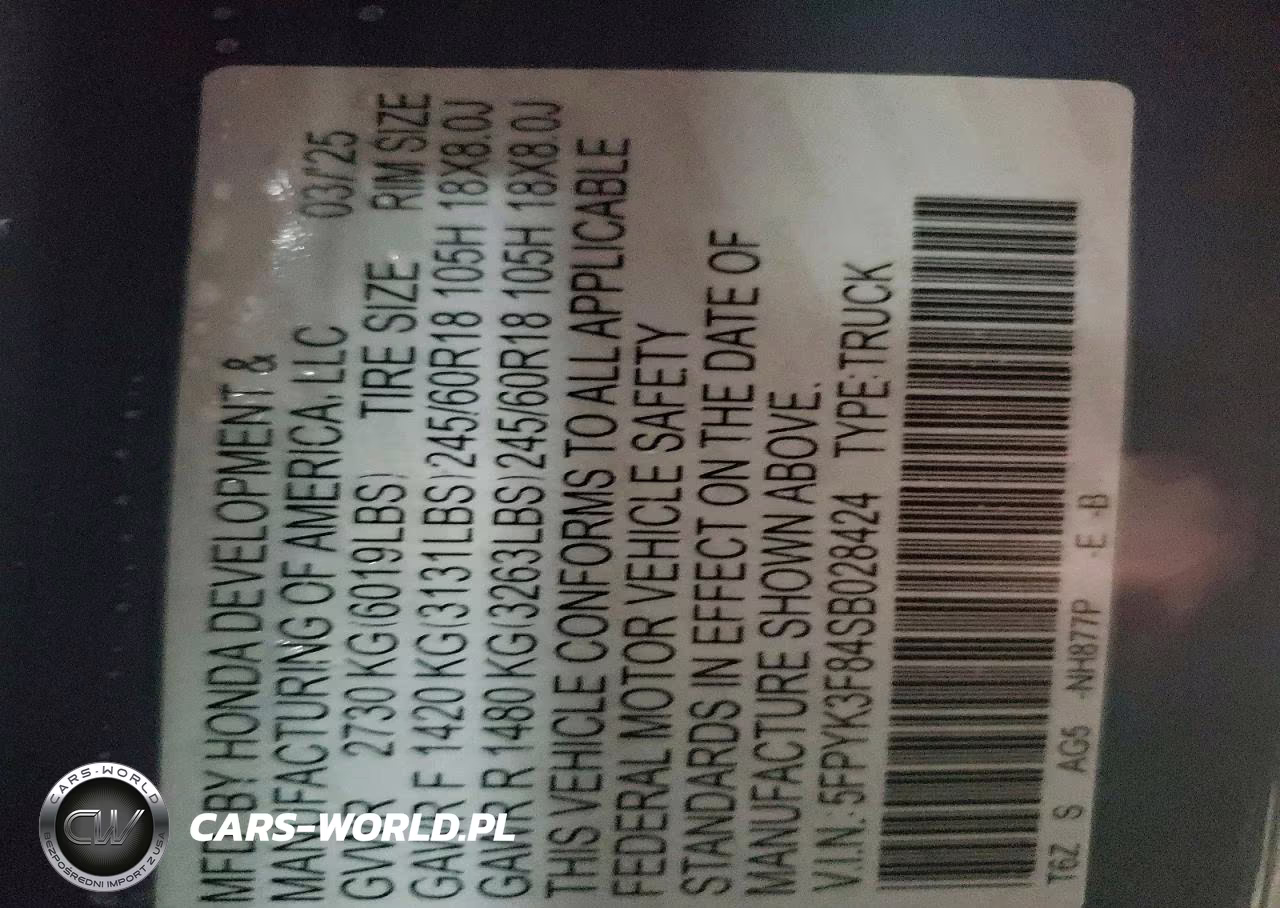 2025 Honda Ridgeline Black Edition VIN:5FPYK3F84SB028424 - 12