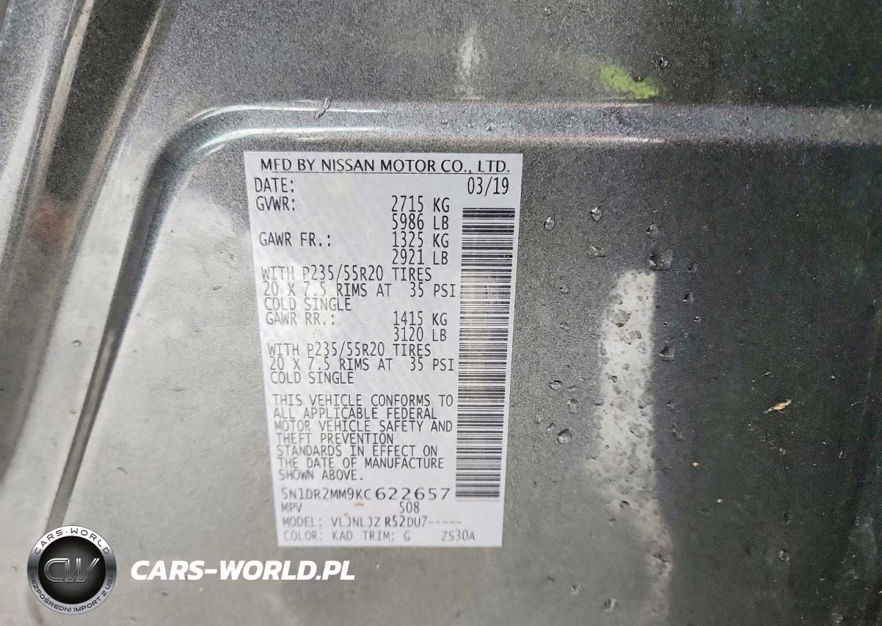 2019 Nissan Pathfinder Platinum VIN:5N1DR2MM9KC622657 - 13