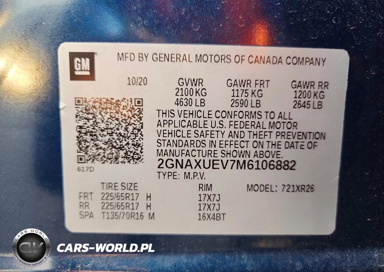 2021 Chevrolet Equinox Lt VIN:2GNAXUEV7M6106882 - 13