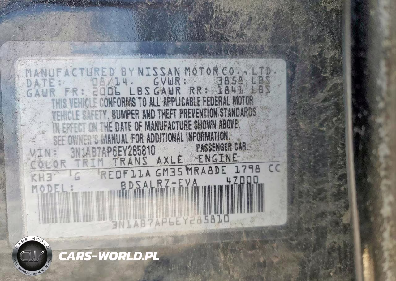 2014 Niss Sentra VIN:3N1AB7AP6EY285810 - 12
