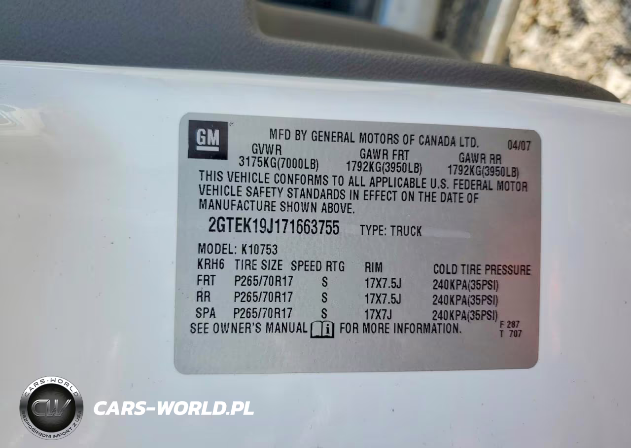 2007 GMC New Sierra K1500 VIN:2GTEK19J171663755 - 12