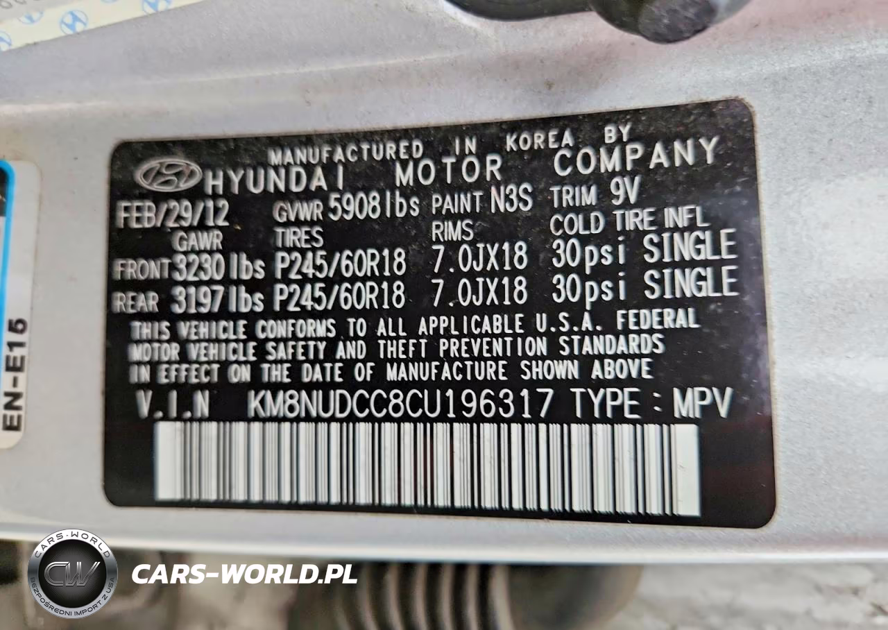 2012 Hyundai Veracruz Gls VIN:KM8NUDCC8CU196317 - 13