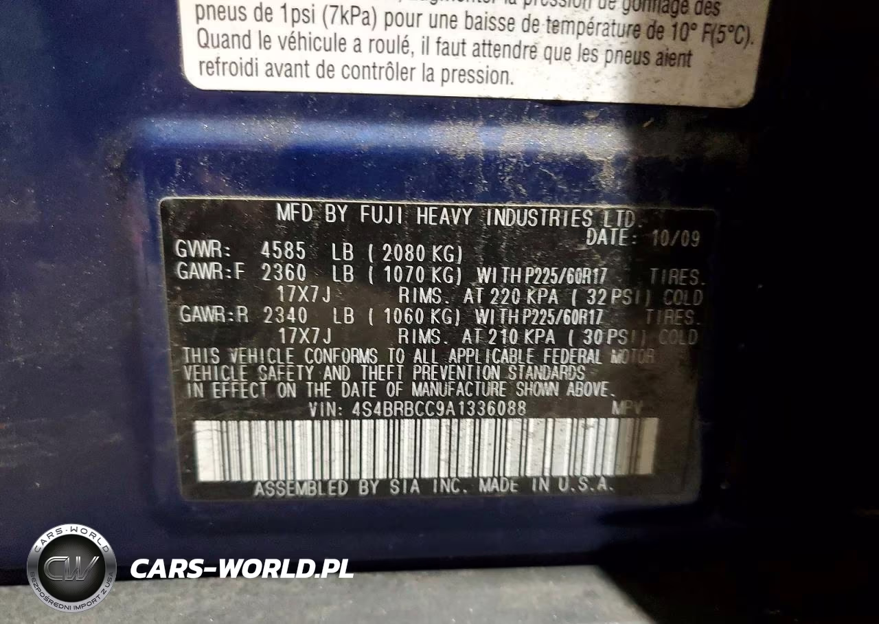 2010 Subaru Outback 2.5I Premium VIN:4S4BRBCC9A1336088 - 12