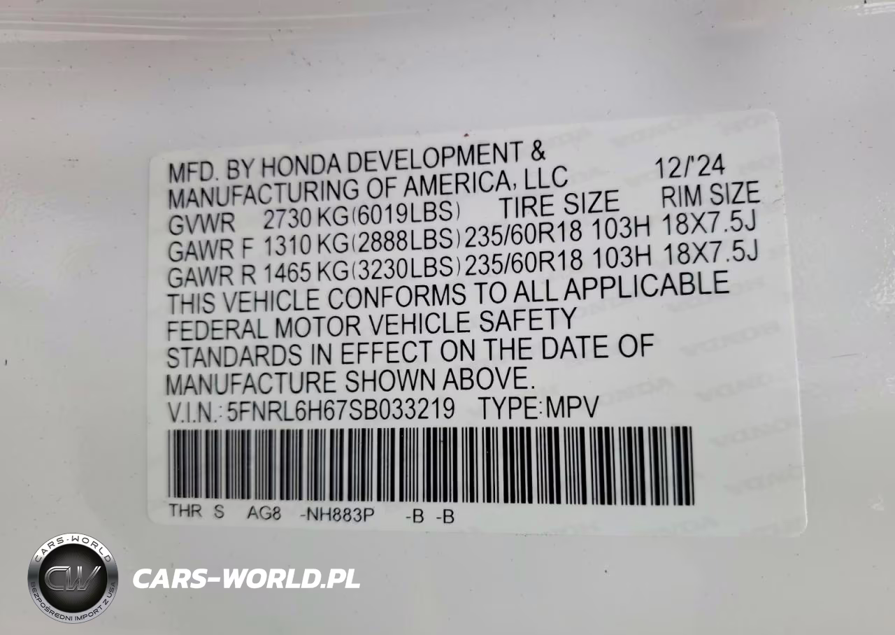 2025 Honda Odyssey Exl VIN:5FNRL6H67SB033219 - 13