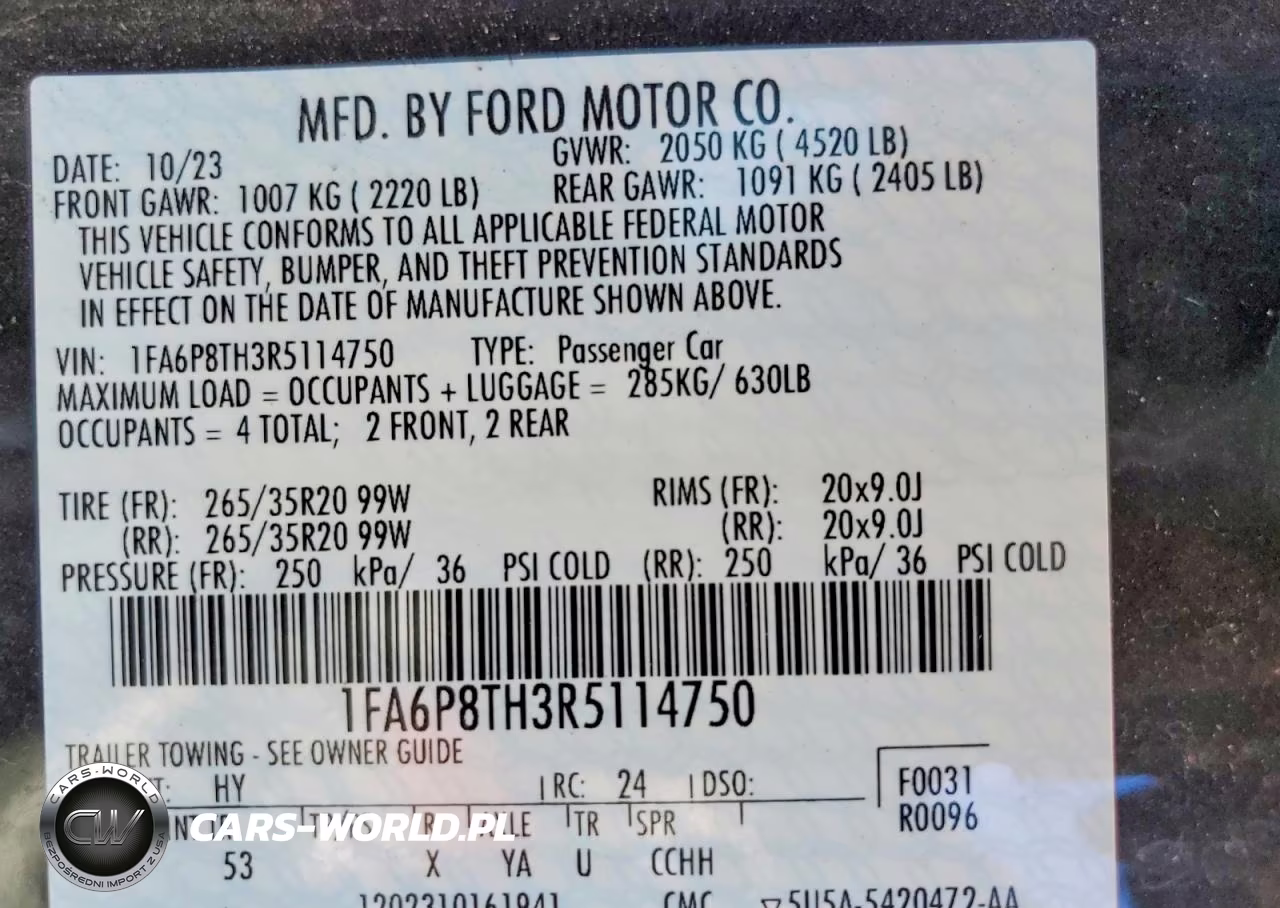 2024 Ford Mustang VIN:1FA6P8TH3R5114750 - 12