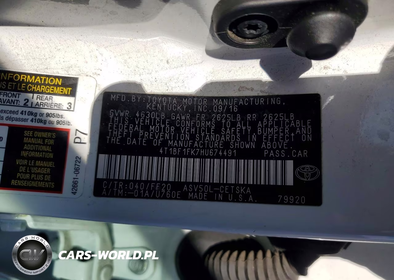 2017 Toyota Camry Se VIN:4T1BF1FK7HU674491 - 12