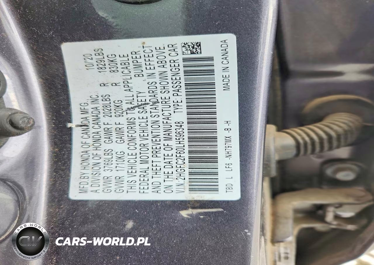 2020 Honda Civic Lx VIN:2HGFC2F60LH596348 - 12