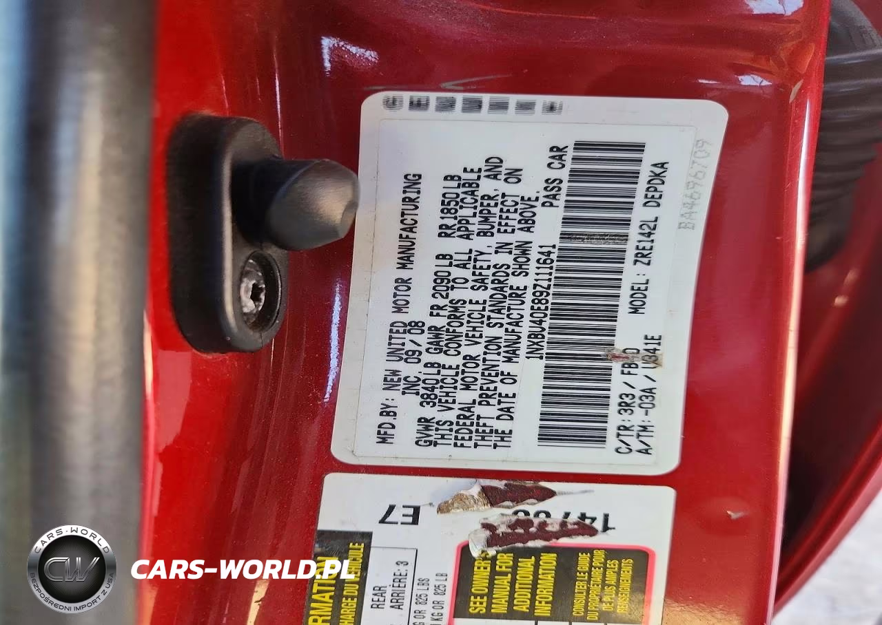 2009 Toyota Corolla Base VIN:1NXBU40E89Z111641 - 12