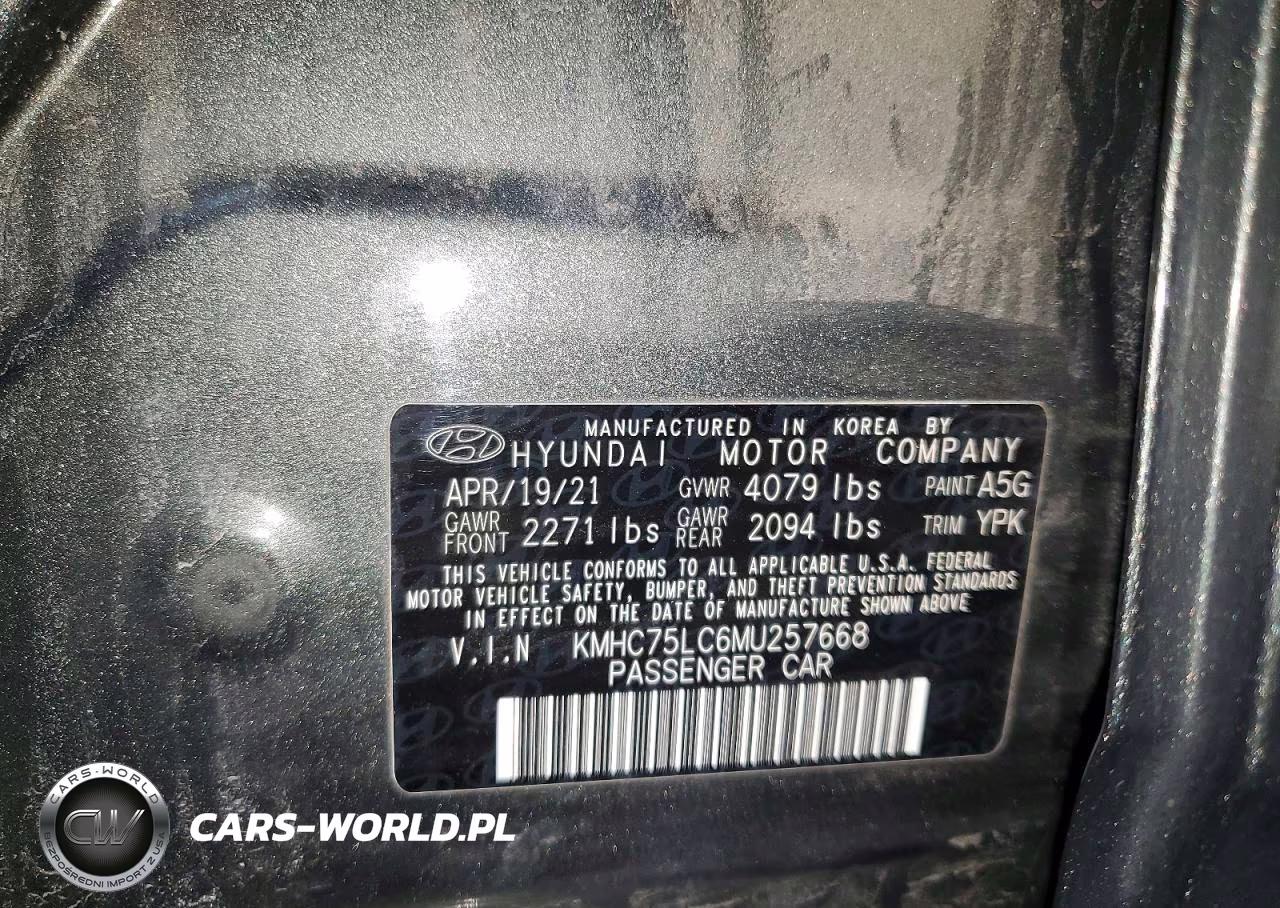 2021 Hyundai Ioniq Hybrid Se VIN:KMHC75LC6MU257668 - 12