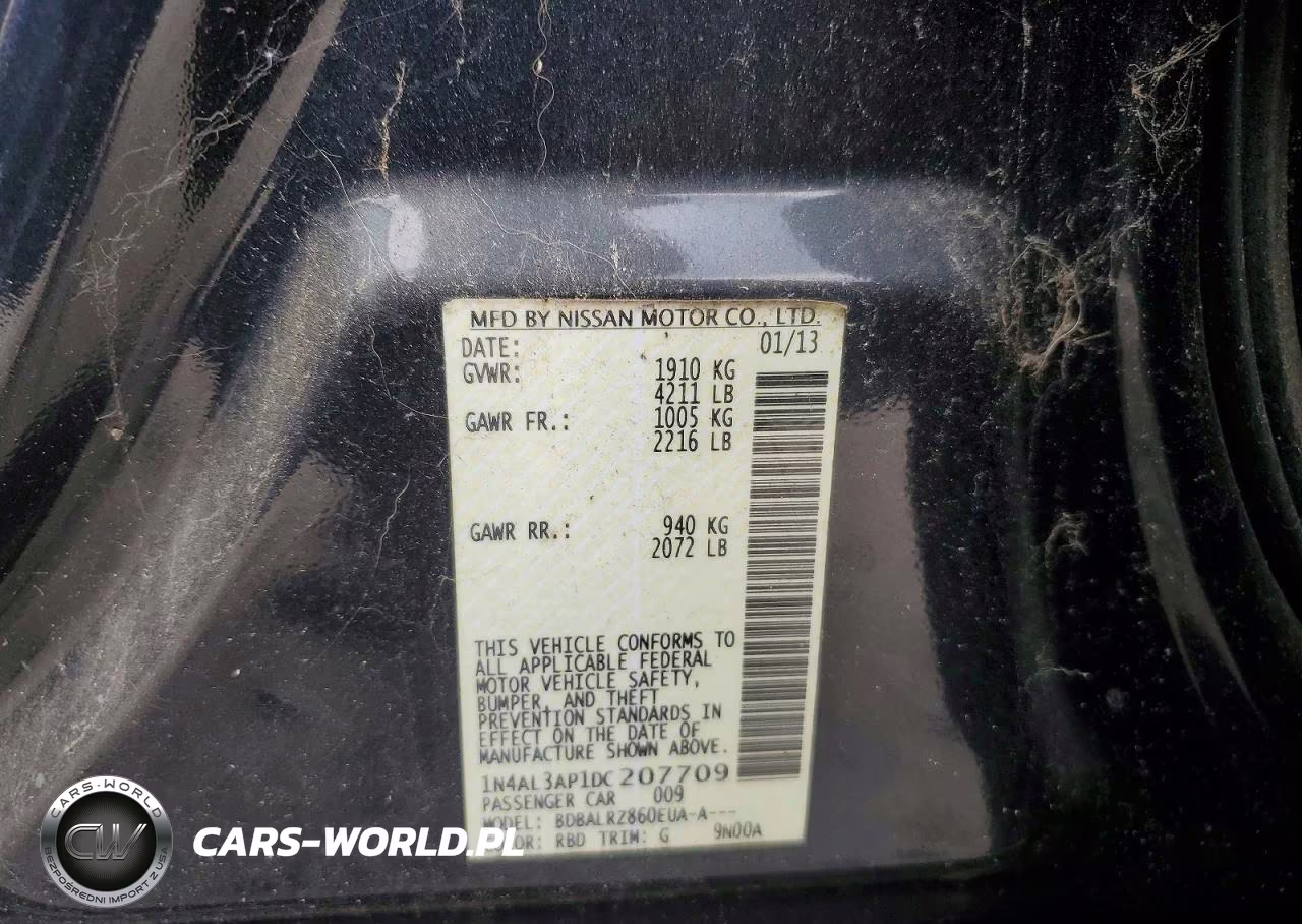 2013 Nissan Altima 2.5 VIN:1N4AL3AP1DC207709 - 12