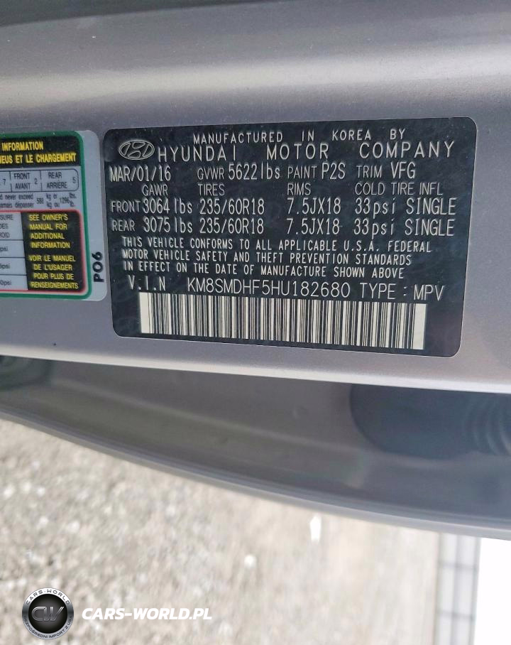 2017 Hyundai Santa Fe Se VIN:KM8SMDHF5HU182680 - 13