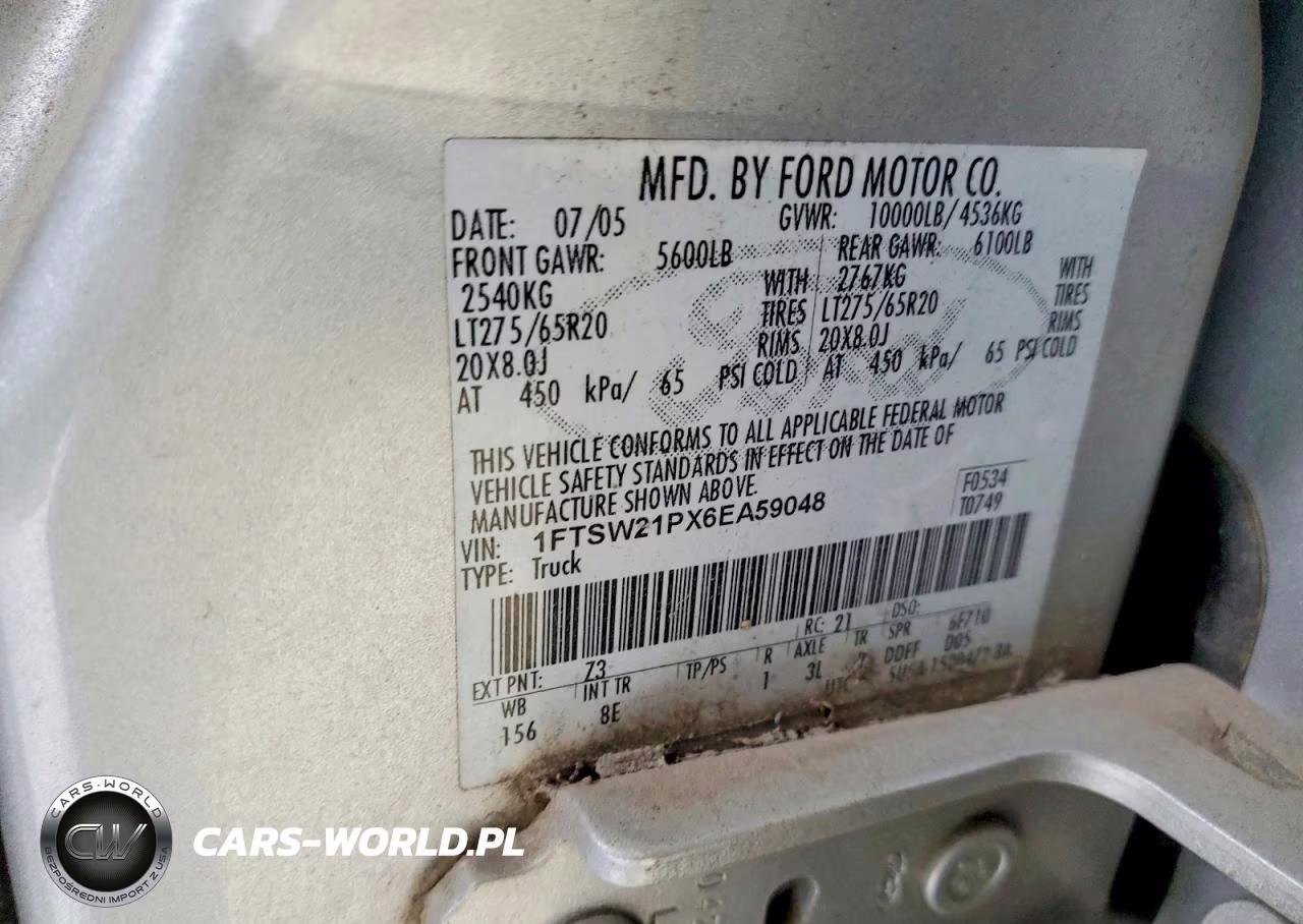 2006 Ford F250 Super Duty VIN:1FTSW21PX6EA59048 - 12