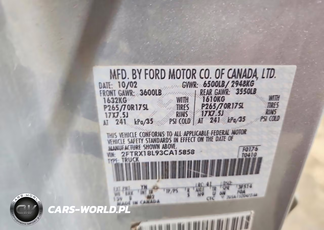 2003 Ford F150 VIN:2FTRX18L93CA15858 - 13