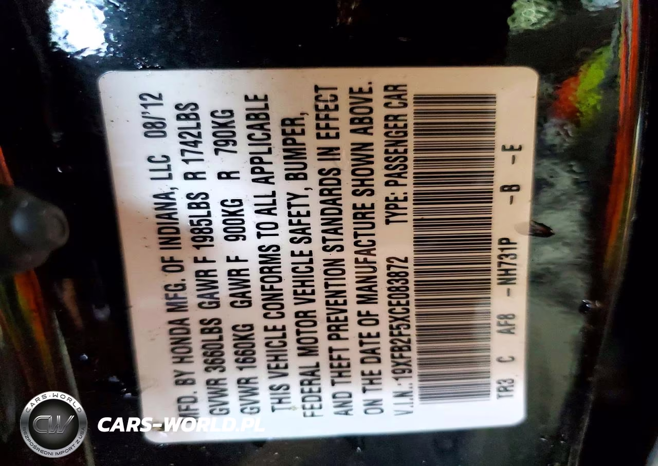 2020 Honda Civic Lx VIN:19XFB2F5XCE083872 - 12