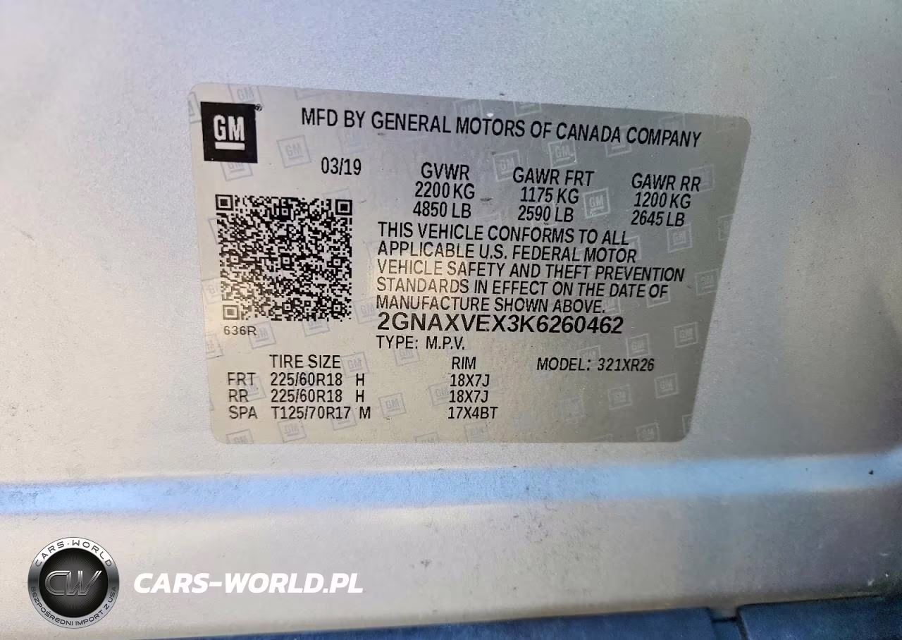 2019 Chevrolet Equinox Lt VIN:2GNAXVEX3K6260462 - 12