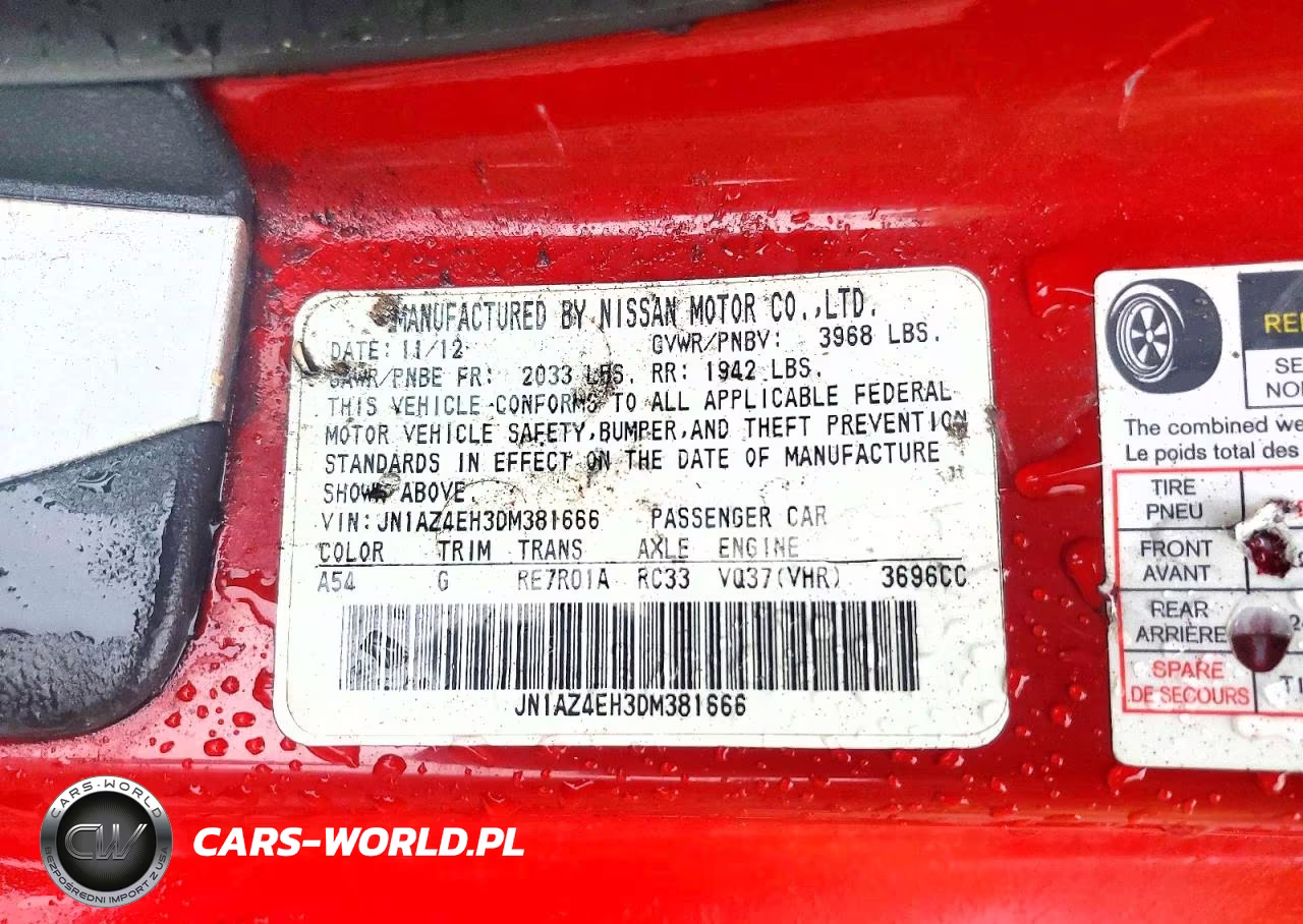 2013 Nissan 370Z Base VIN:JN1AZ4EH3DM381666 - 12