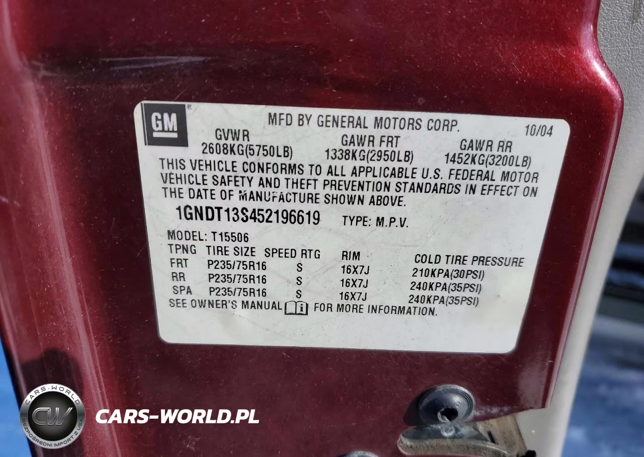 2005 Chevrolet Trailblazer Ls VIN:1GNDT13S452196619 - 14