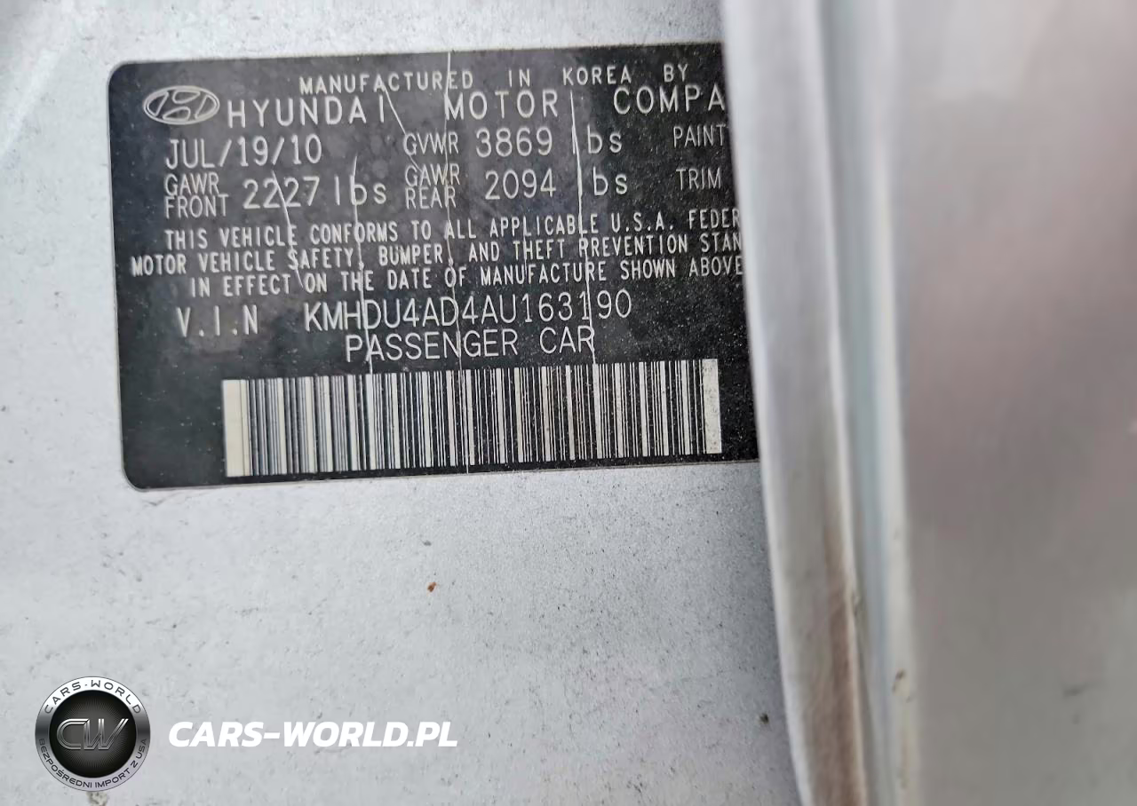 2010 Hyundai Elantra Blue VIN:KMHDU4AD4AU163190 - 12