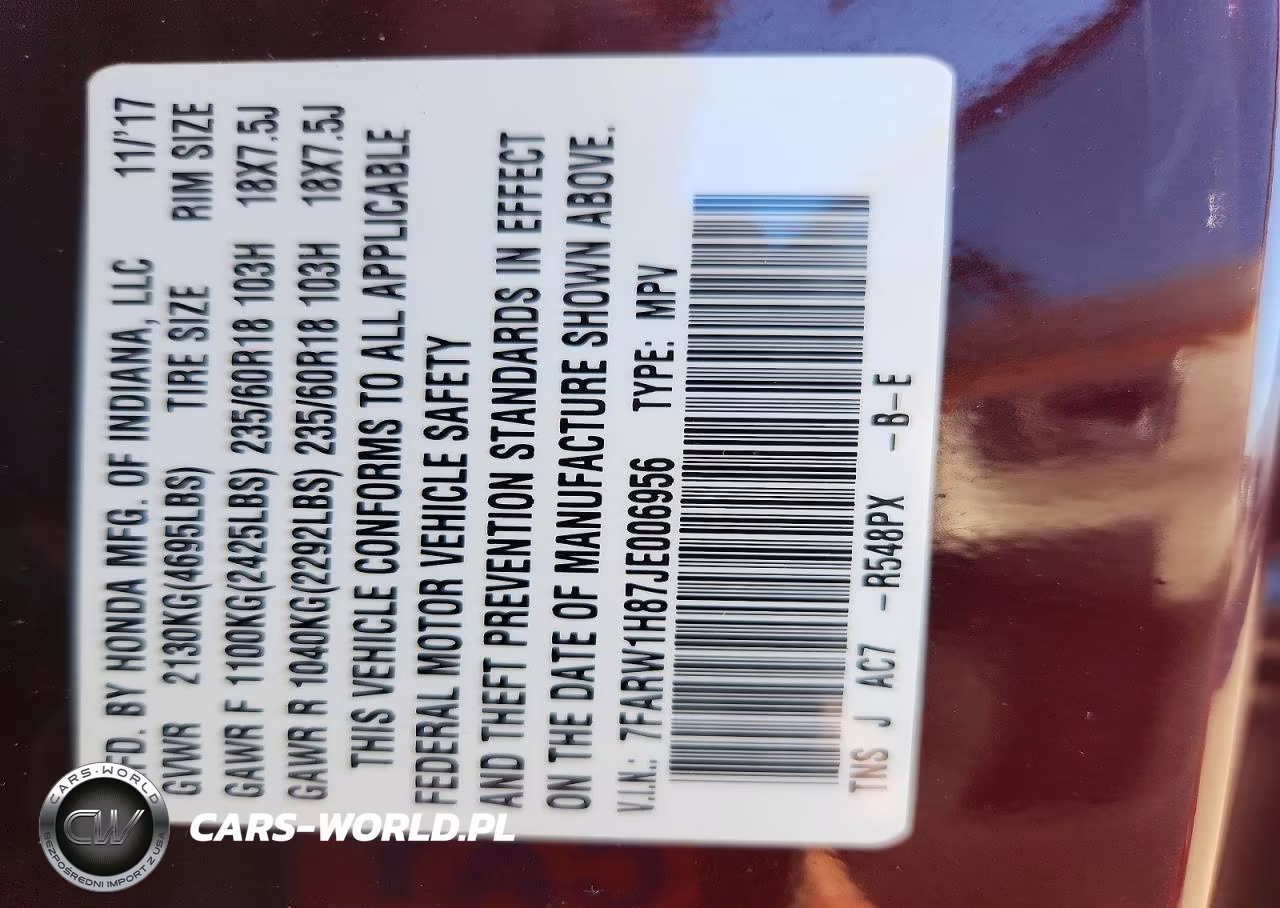 2018 Honda Cr-V Exl VIN:7FARW1H87JE006956 - 13
