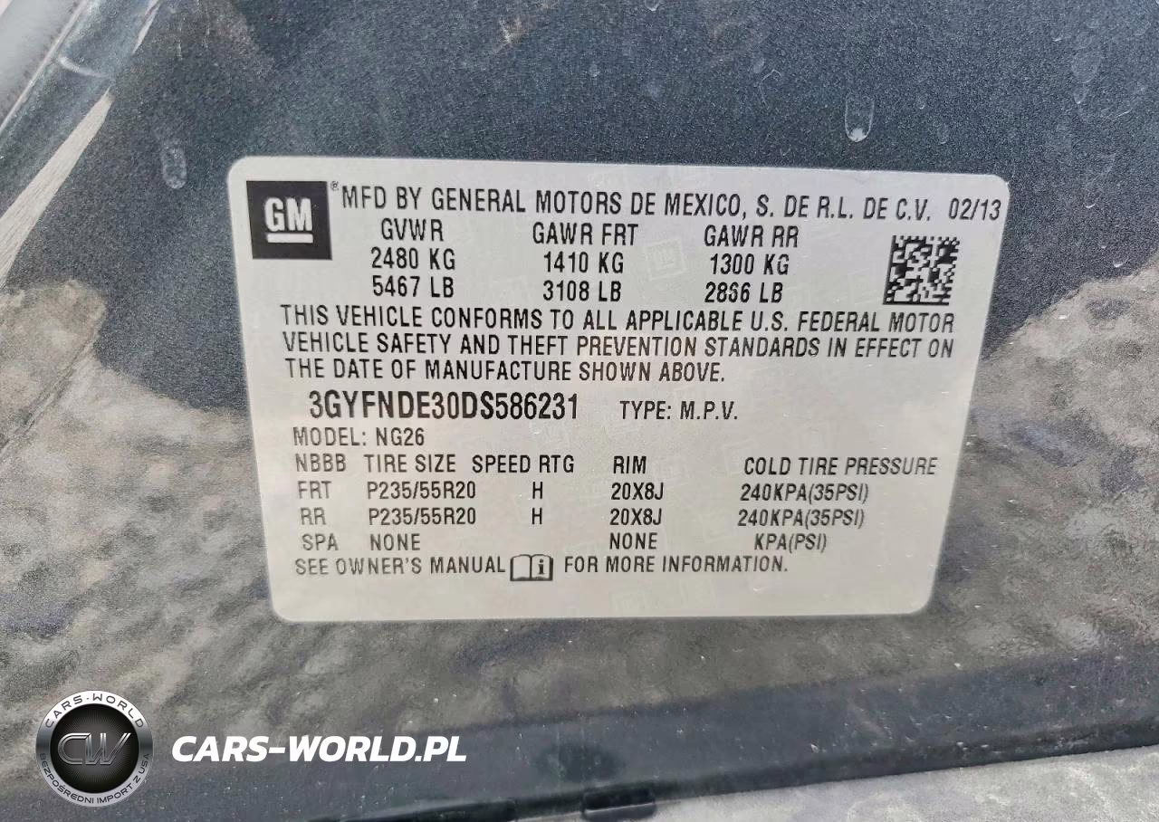 2013 Cadillac Srx Performance Collection VIN:3GYFNDE30DS586231 - 13
