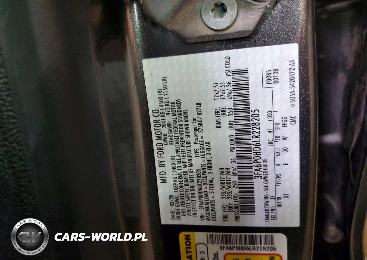 2020 Ford Fusion Se VIN:3FA6P0HD6LR228205 - 12