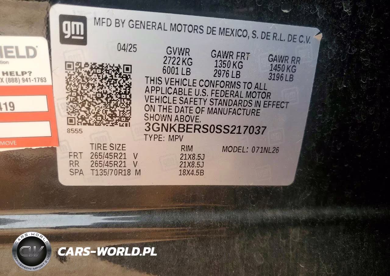 2025 Chevrolet Blazer Rs VIN:3GNKBERS0SS217037 - 14