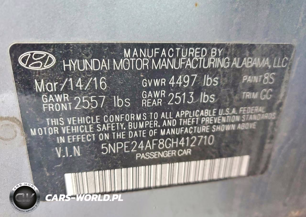2016 Hyundai Sonata Se VIN:5NPE24AF8GH412710 - 12