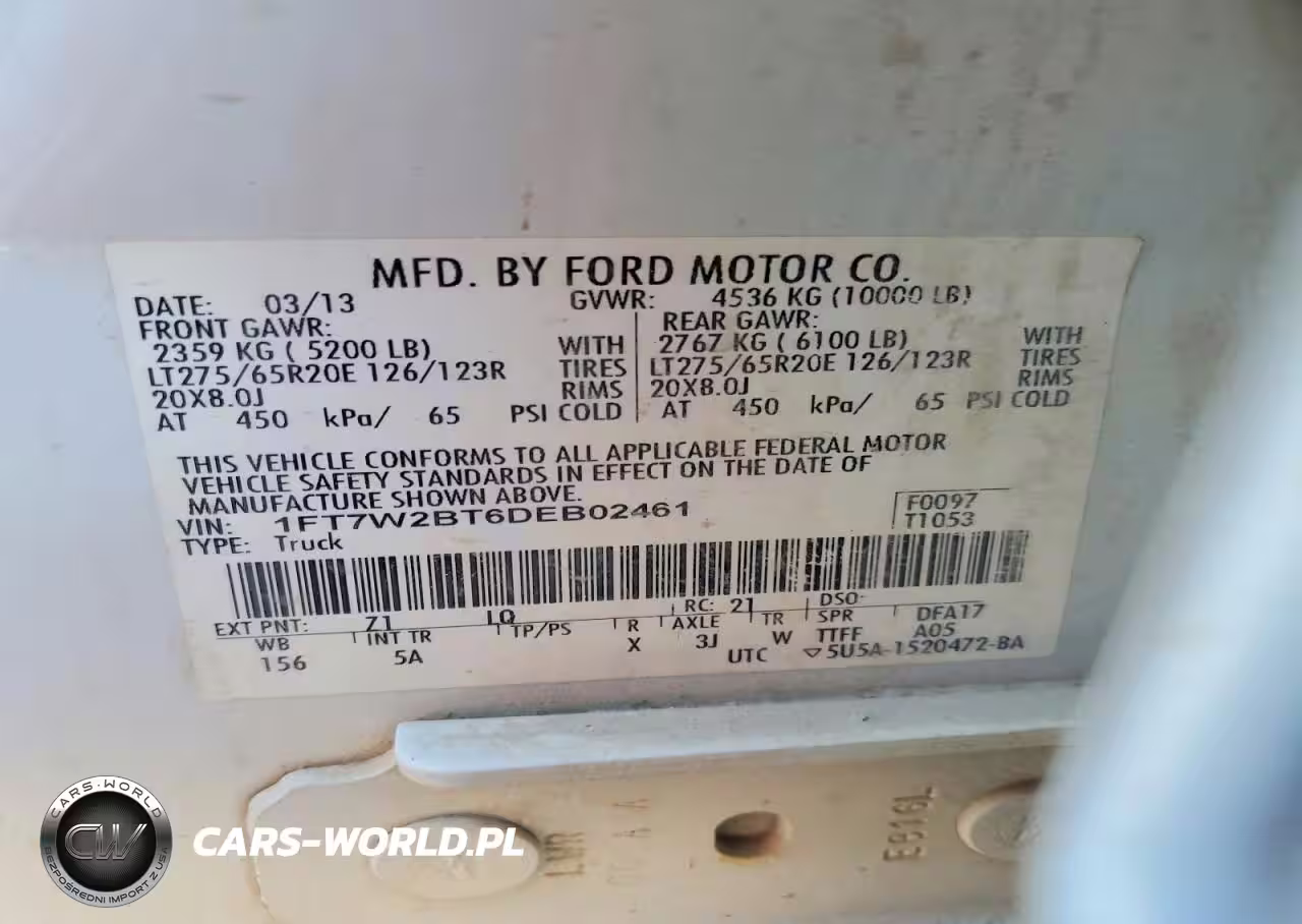 2013 Ford F250 Super Duty VIN:1FT7W2BT6DEB02461 - 12