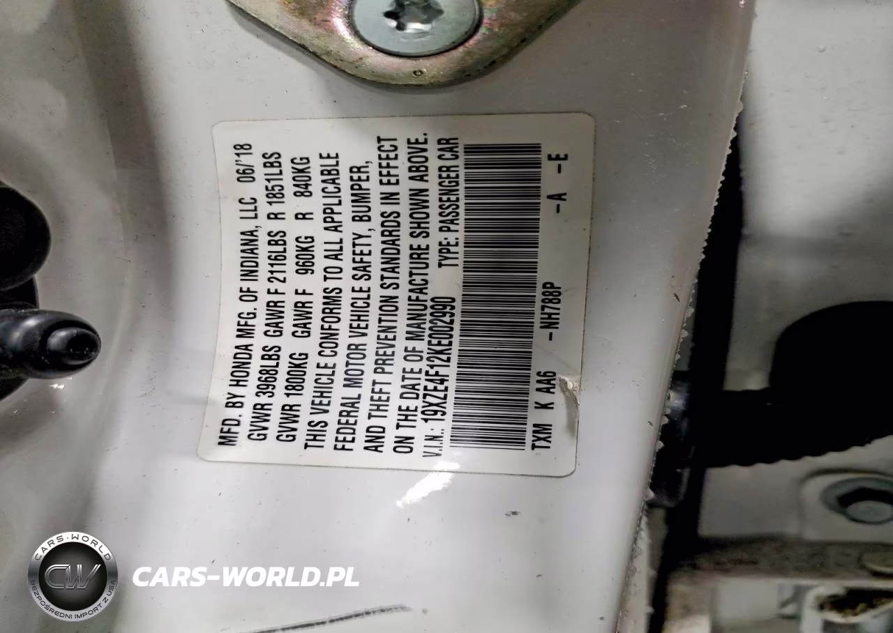 2019 Honda Insight Lx VIN:19XZE4F12KE002990 - 12
