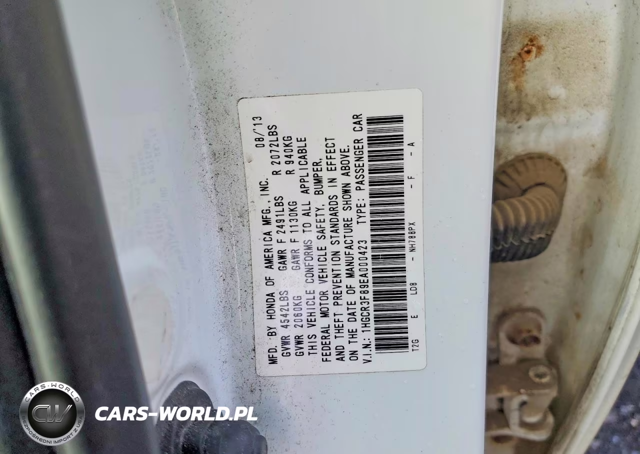 2014 Honda Accord Exl VIN:1HGCR3F89EA000423 - 12