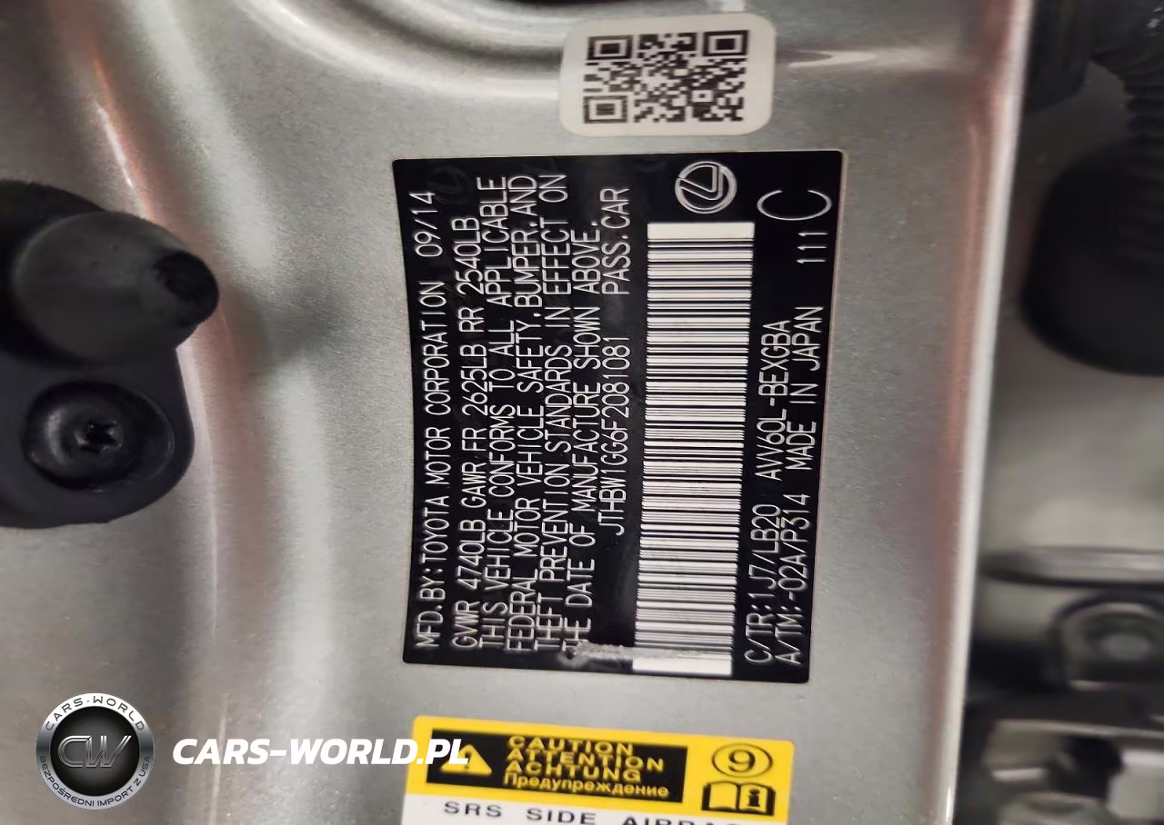 2015 Lexus Es 300H VIN:JTHBW1GG6F2081081 - 12