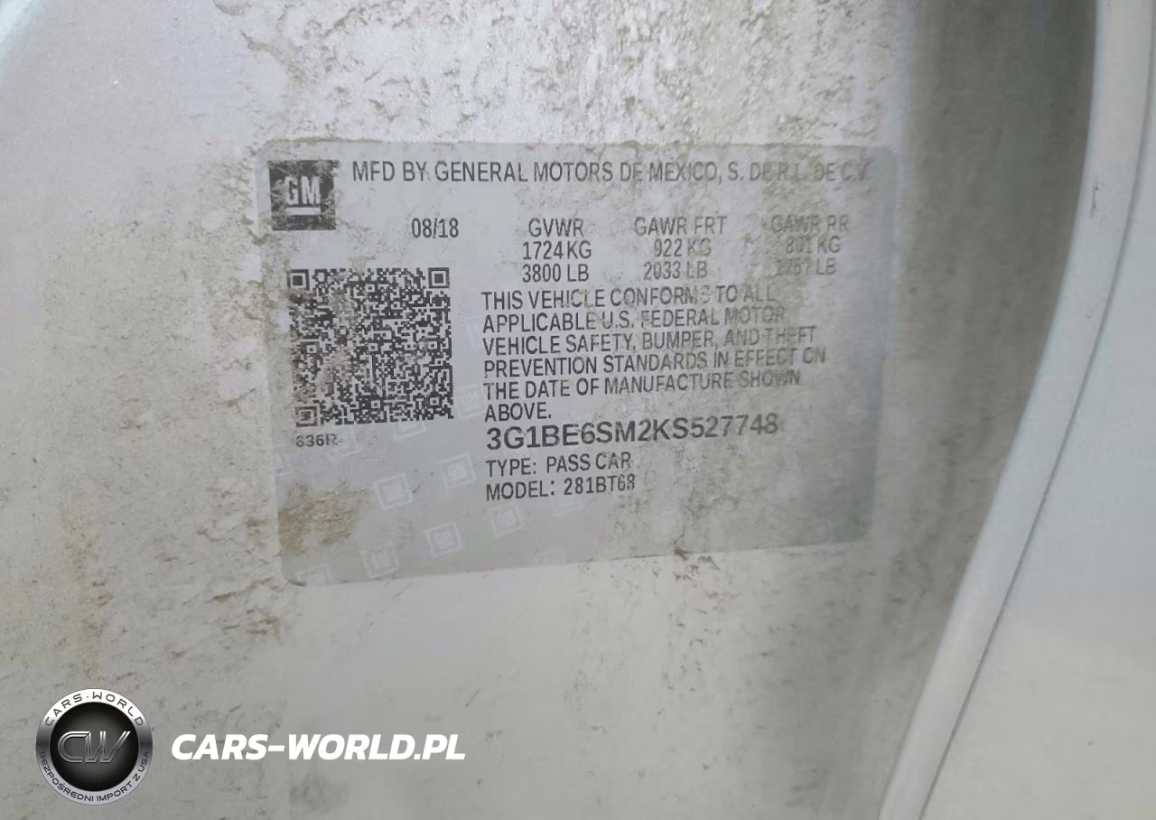 2019 Chevrolet Cruze Lt VIN:3G1BE6SM2KS527748 - 13